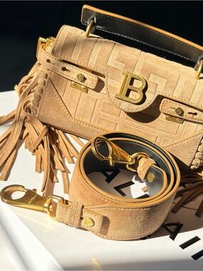 Balmain suede B buzz bag